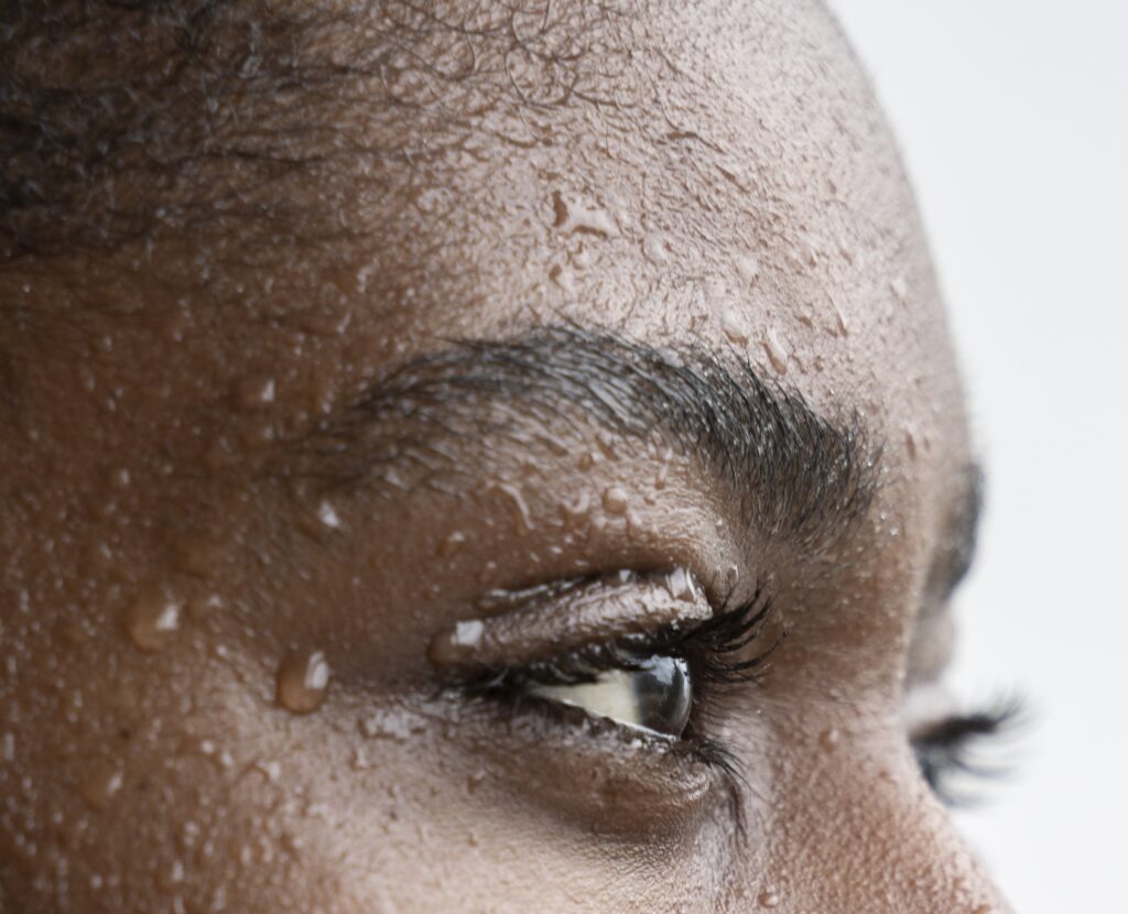 portrait woman with hydrated skin